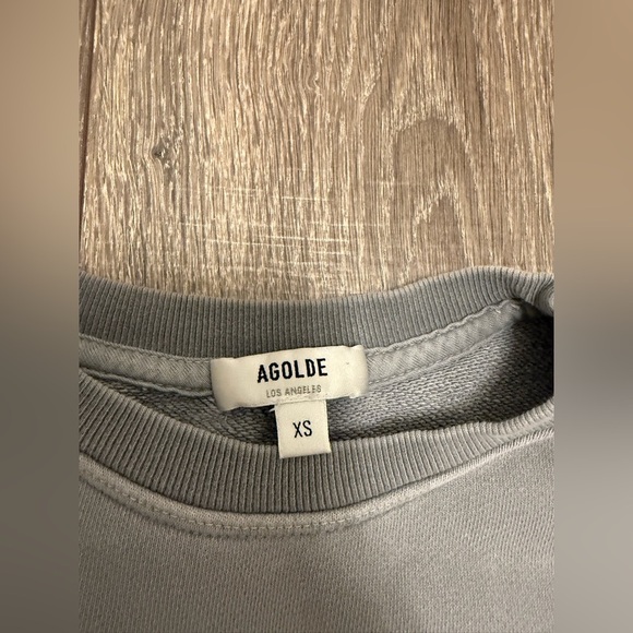 Agolde Sweatshirt Women XS Gray Crew Neck Pullover Sweater Thora 3/4 Sleeve - Picture 3 of 4